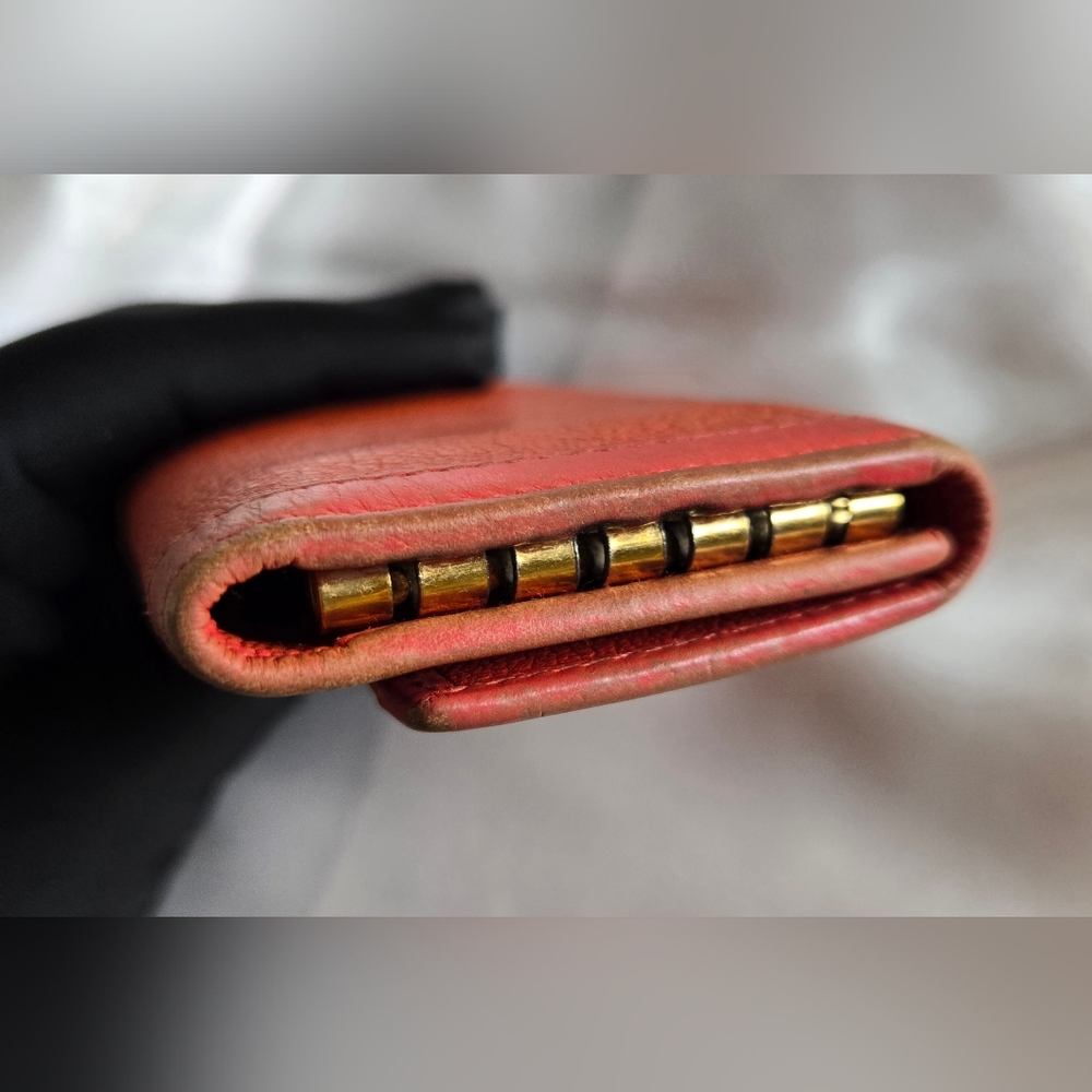 BVLGARI Orange Leather Wallet with Gold Emblem - Picture 3 of 11